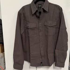 Waffle Gray Button-Up Shirt